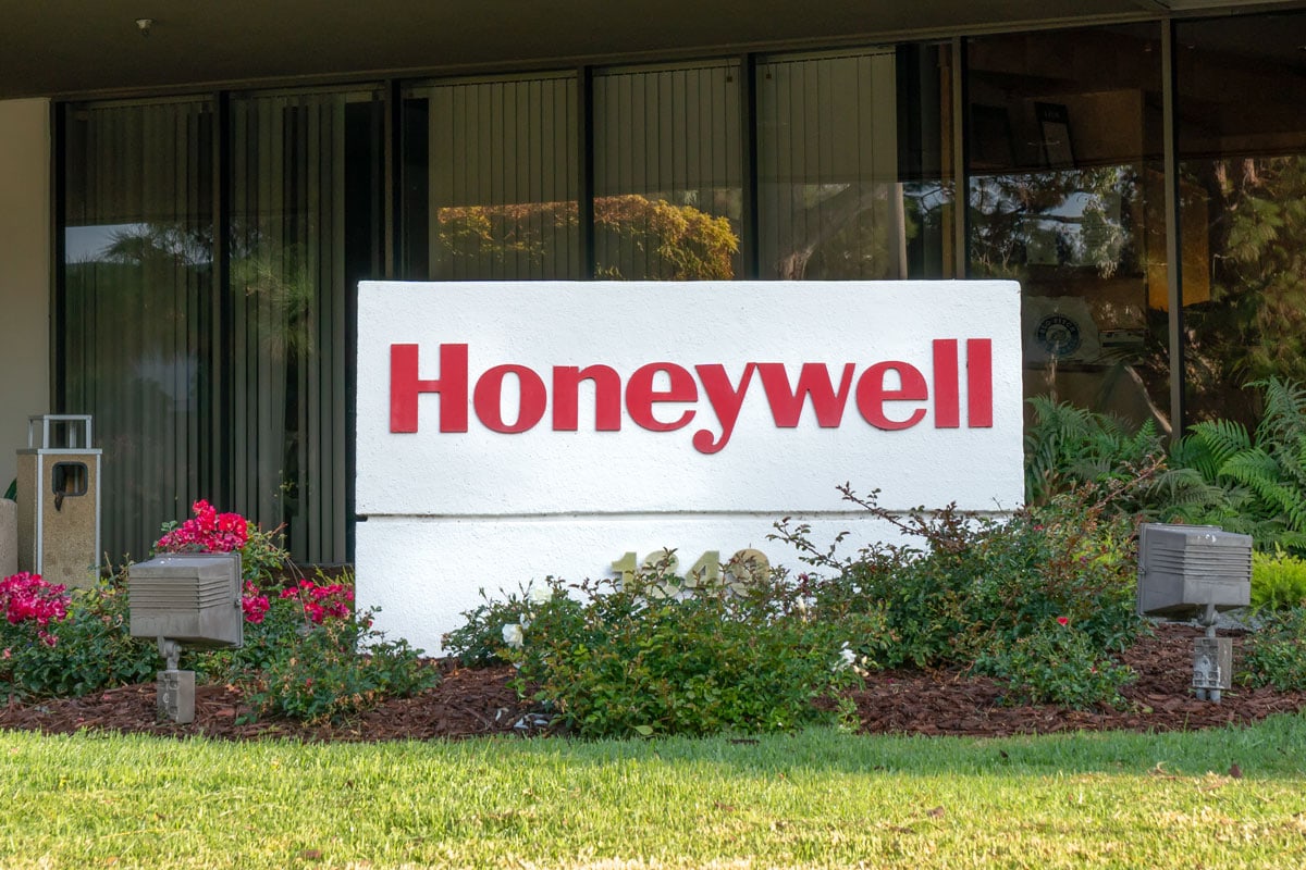 Honeywell company logo outside the manufacturing plant