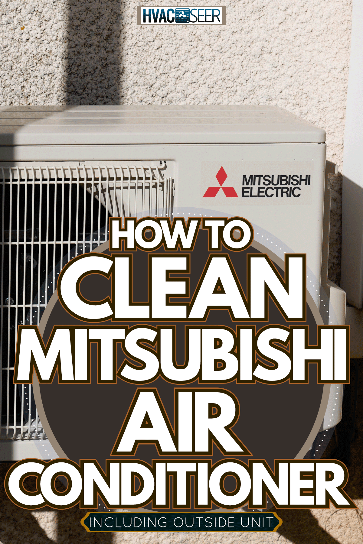 Mitsubishi air conditioning unit mounted on metal brackets, How To Clean Mitsubishi Air Conditioner [Inc. Outside Unit]