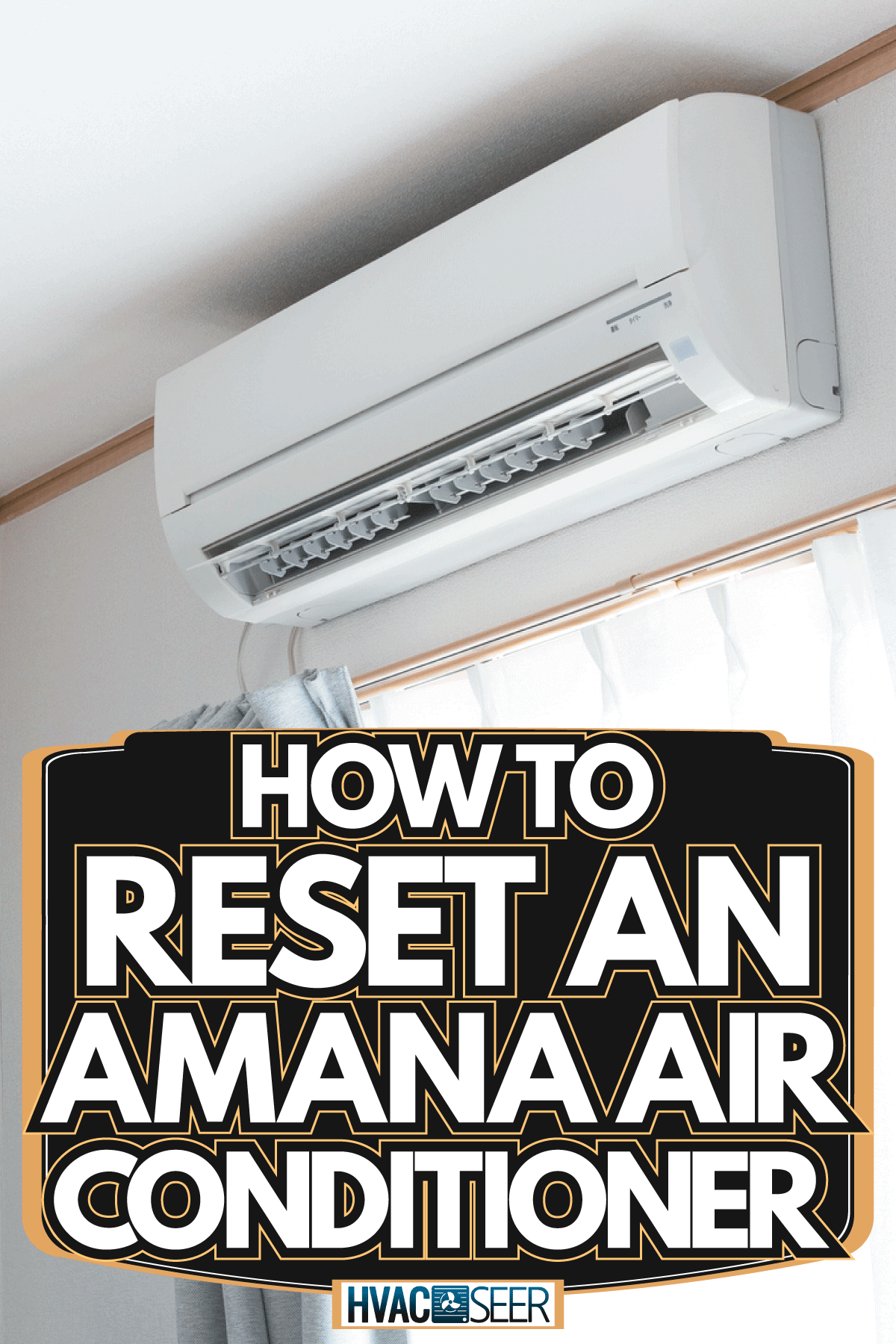 Hand with remote control directed on the conditioner, How To Reset An Amana Air Conditioner