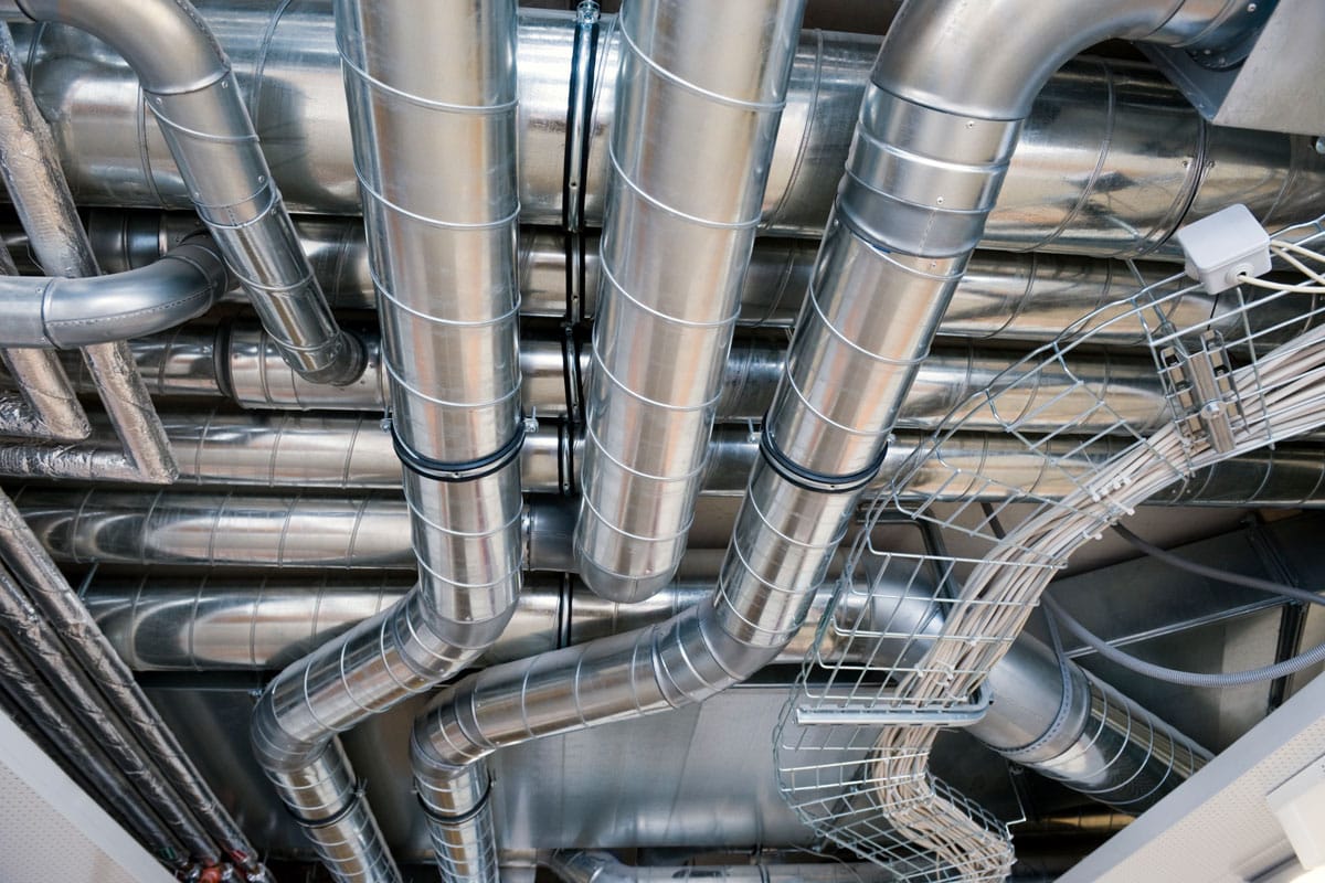 Metal ducting's at a building