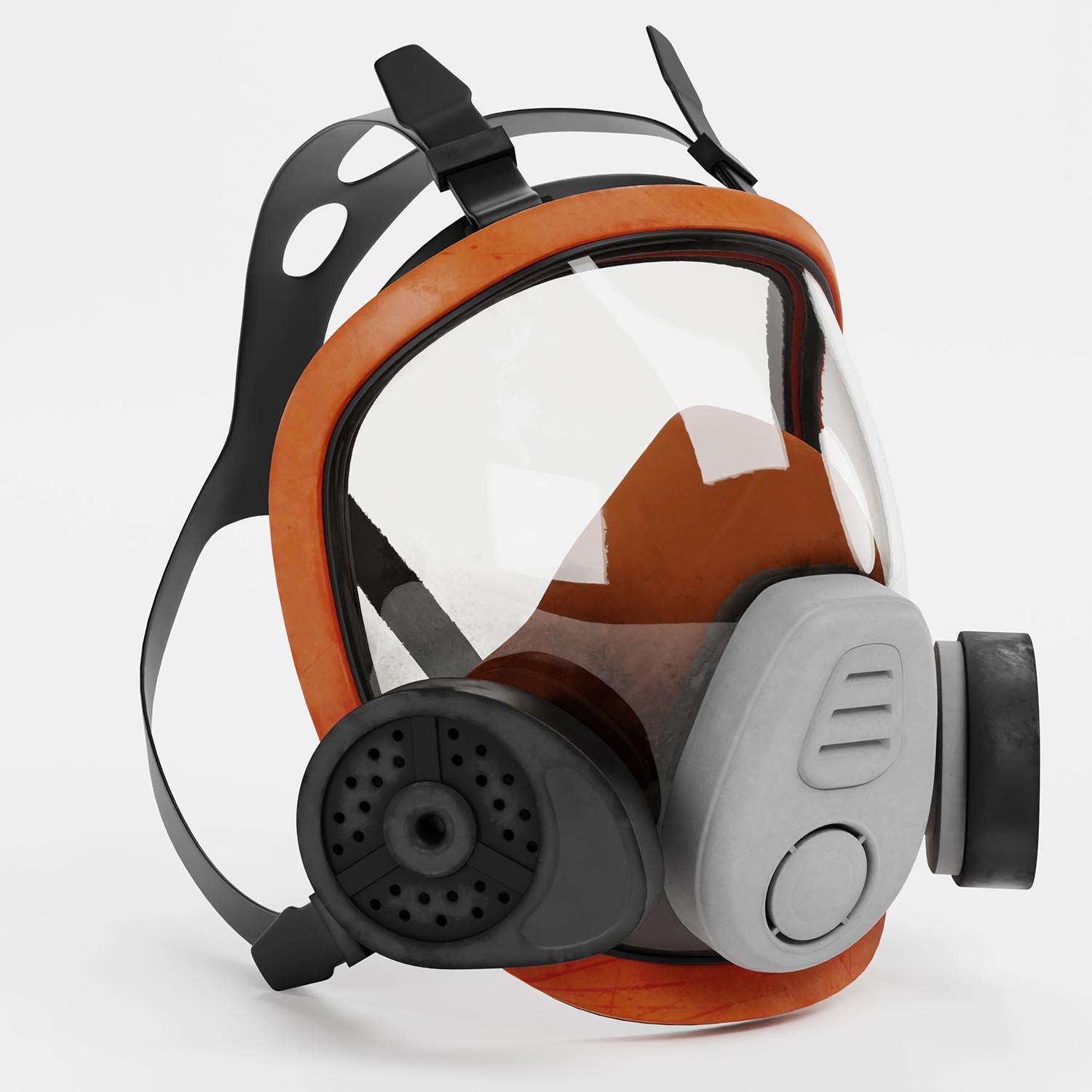 Realistic 3D render of gas mask