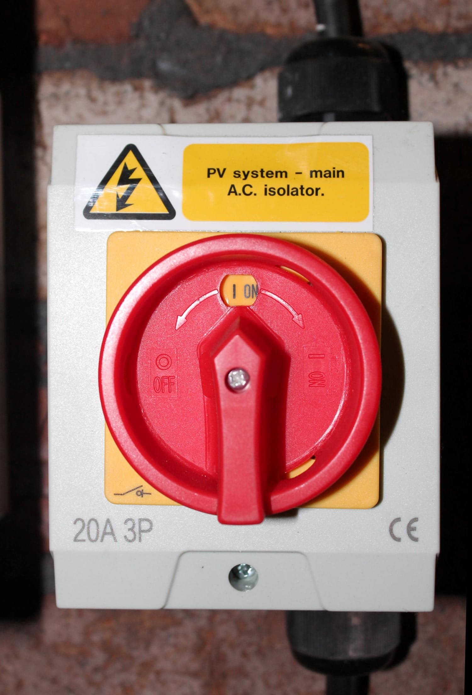 Red switch box AC isolator