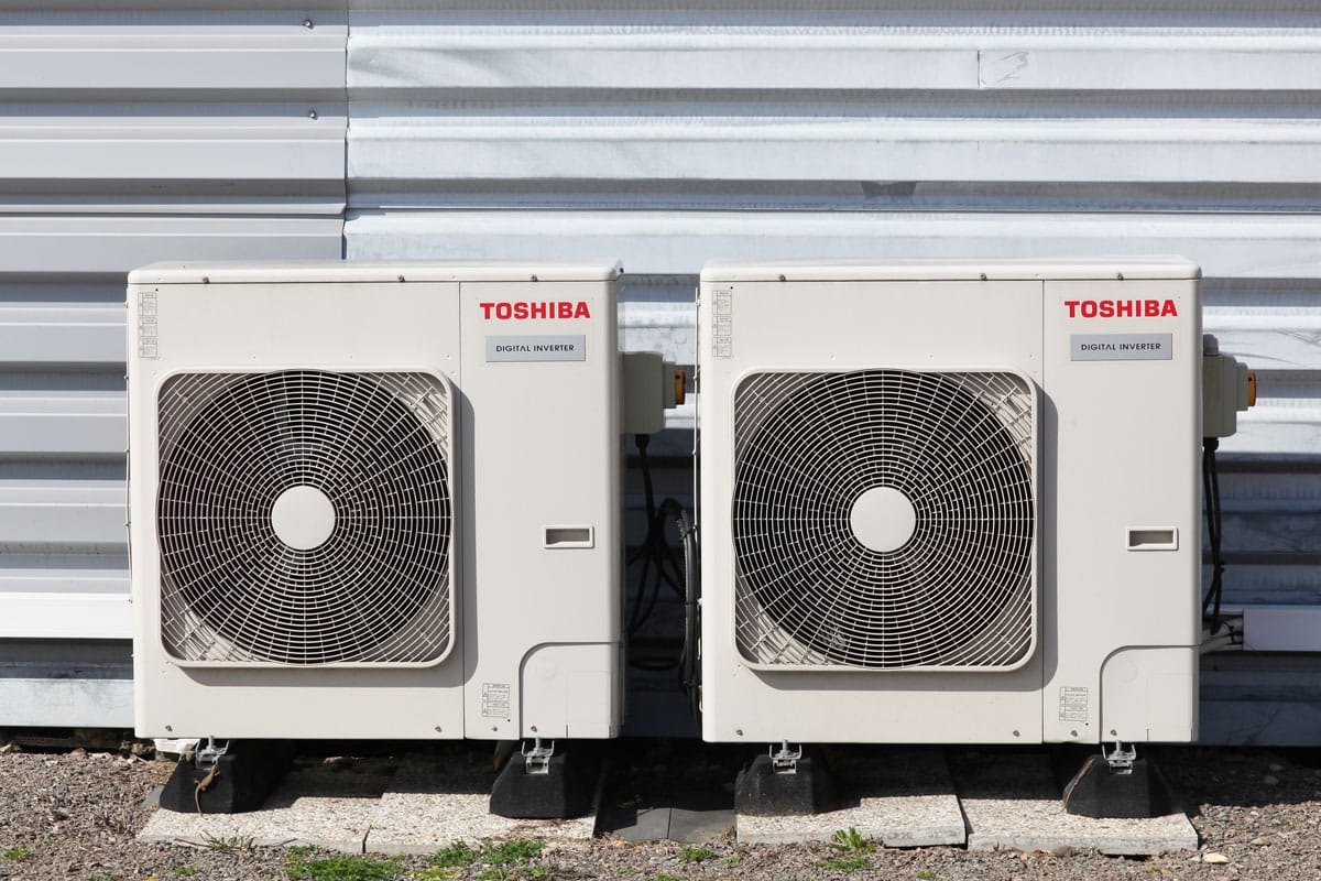 Toshiba air conditioner on a wall