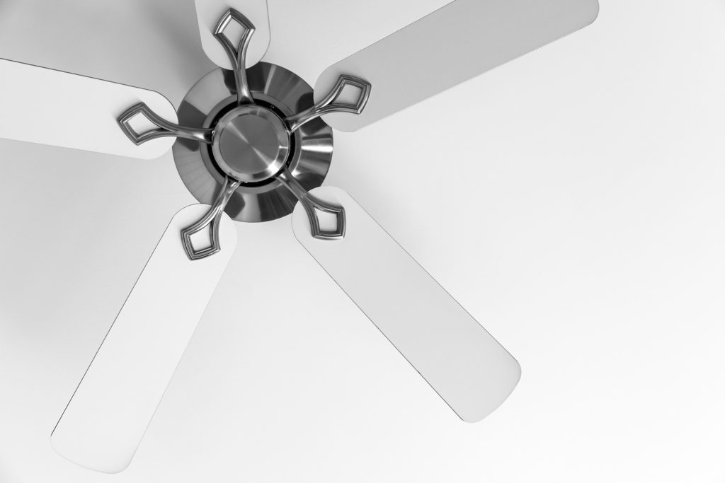 White ceiling fan fragment