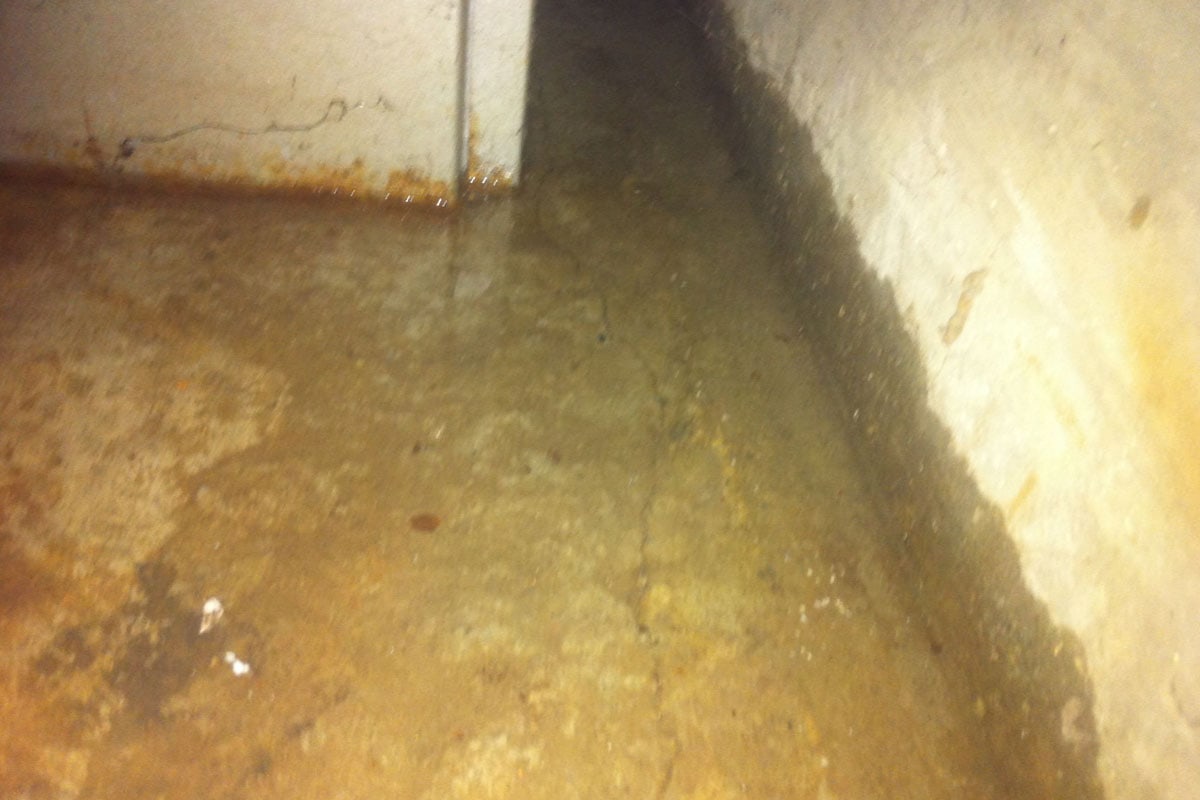 dirty flooded basement