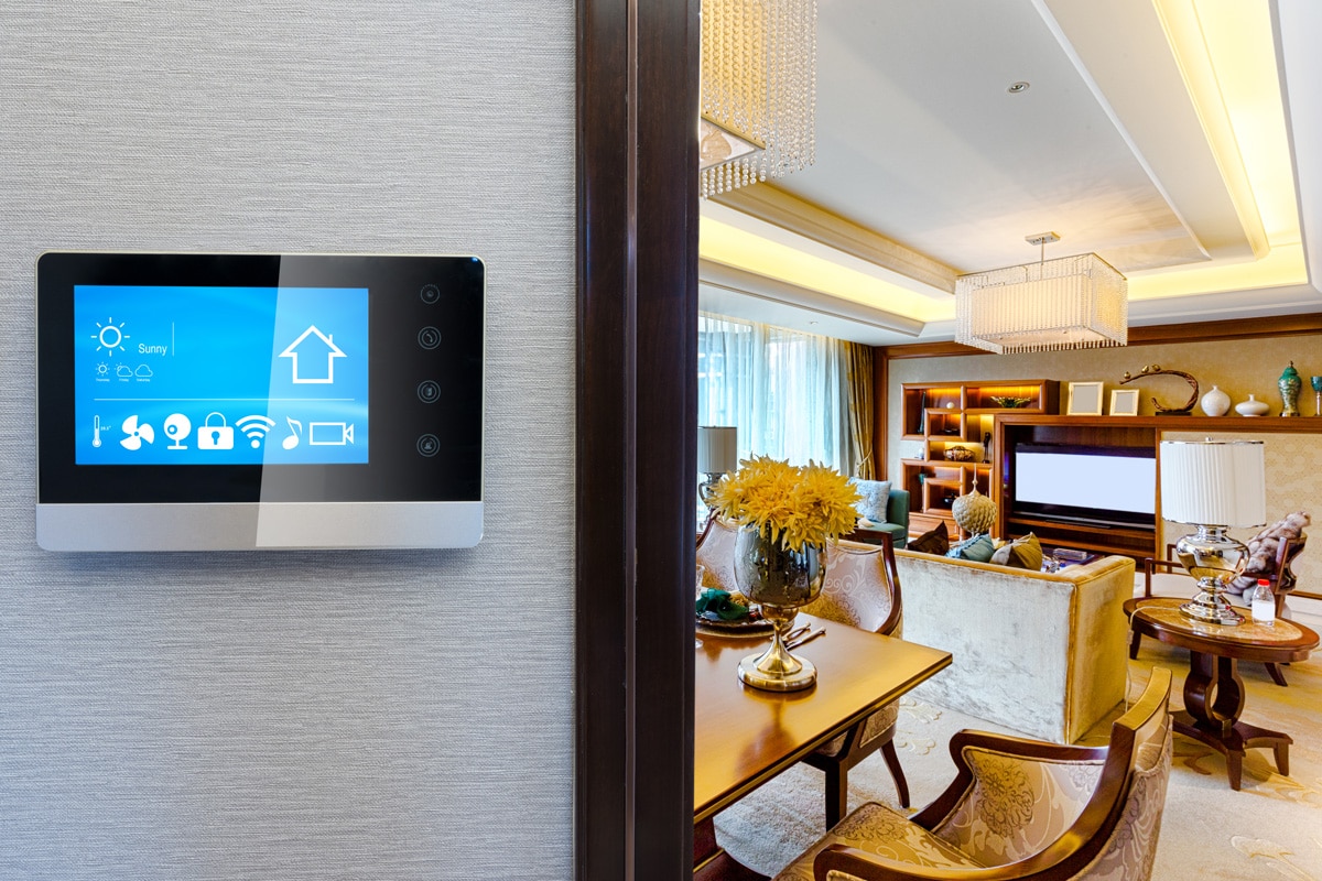 A digital thermostat for a living room