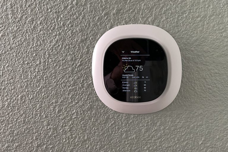 An Ecobee smart thermostat in a home, How To Remove Schedule From Ecobee Thermostat, Ecobee Thermostat Won't Connect To Ecobee.Com - What To Do?