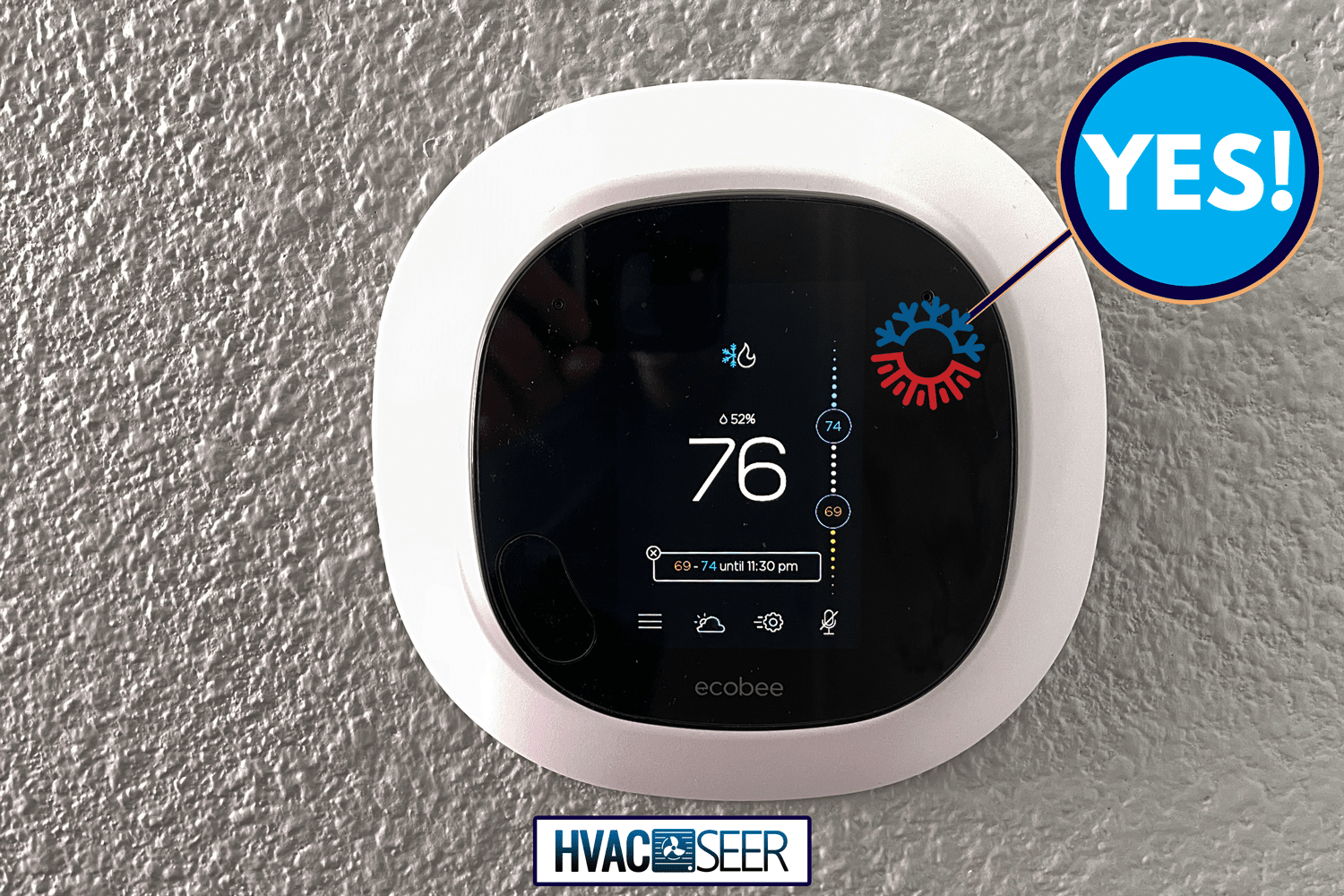 An Ecobee smart thermostat in a home - Is Ecobee A Two Stage Thermostat