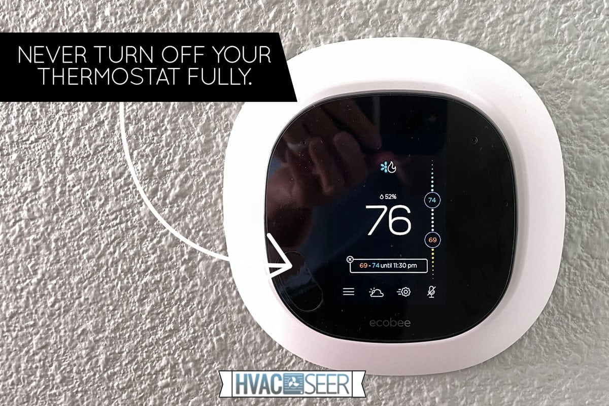 An Ecobee smart thermostat in a home, Can You Turn Off Ecobee Thermostat?