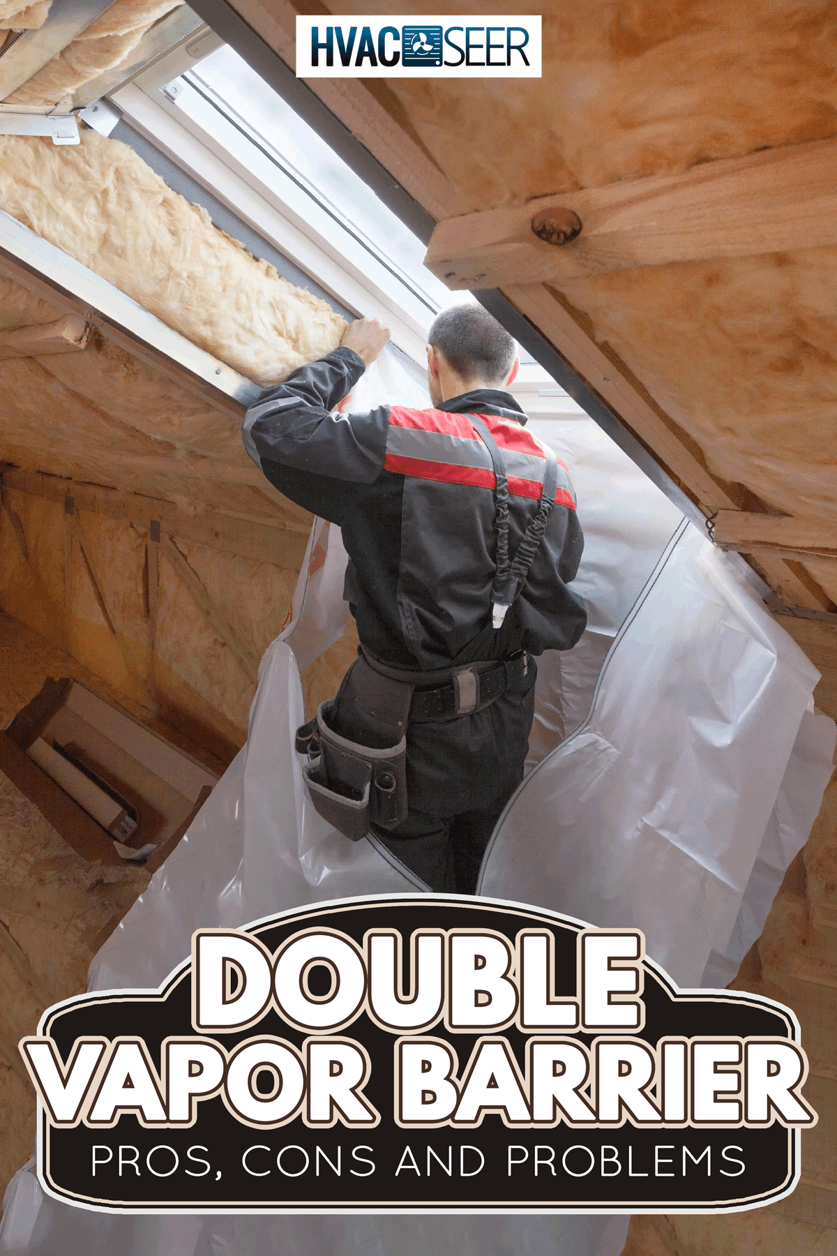 Worker installing vapor barrier around the skylight opening in attic, Double Vapor Barrier: Pros, Cons And Problems