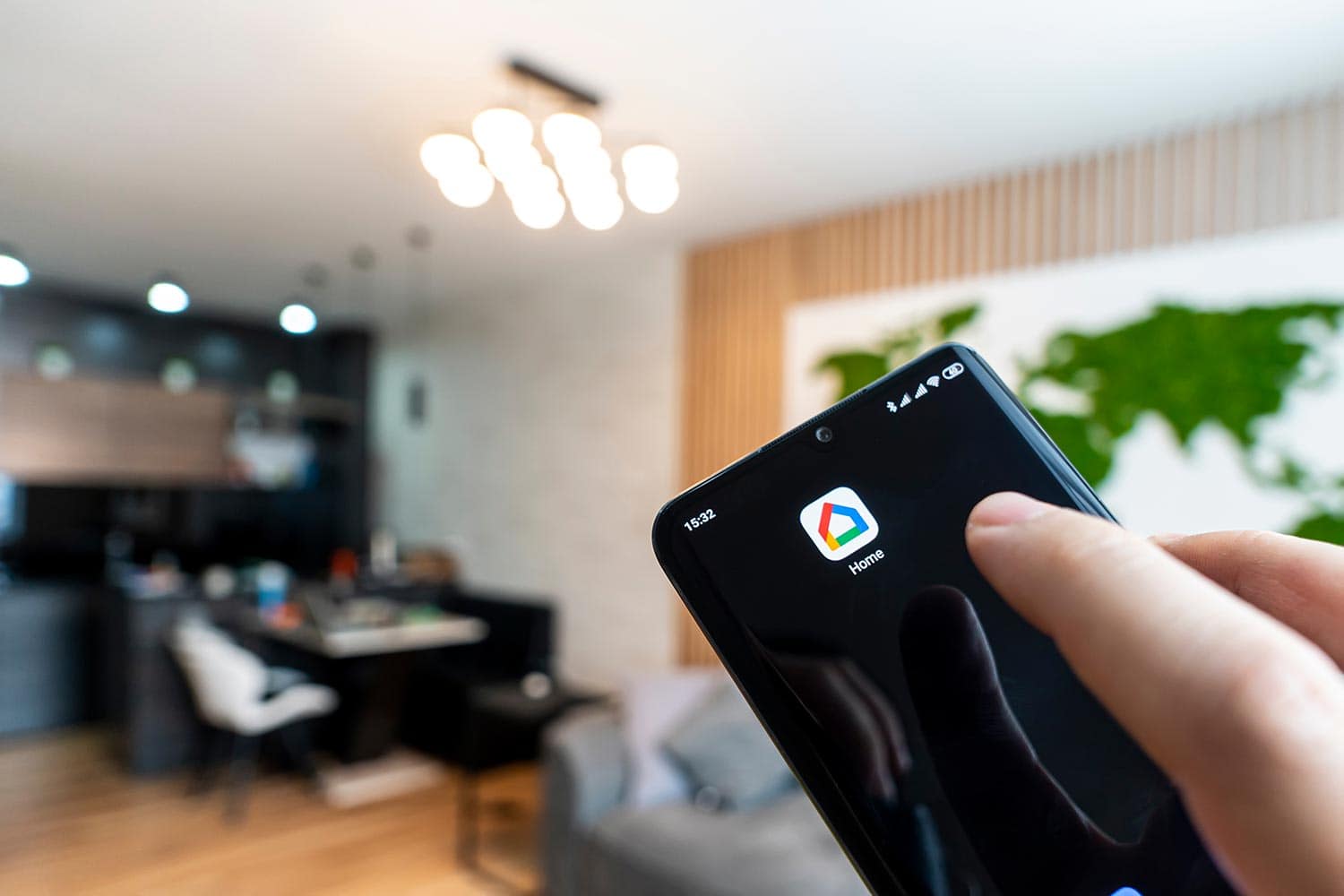 Google home smart control of light and heating in the apartment through the app on your smartphone