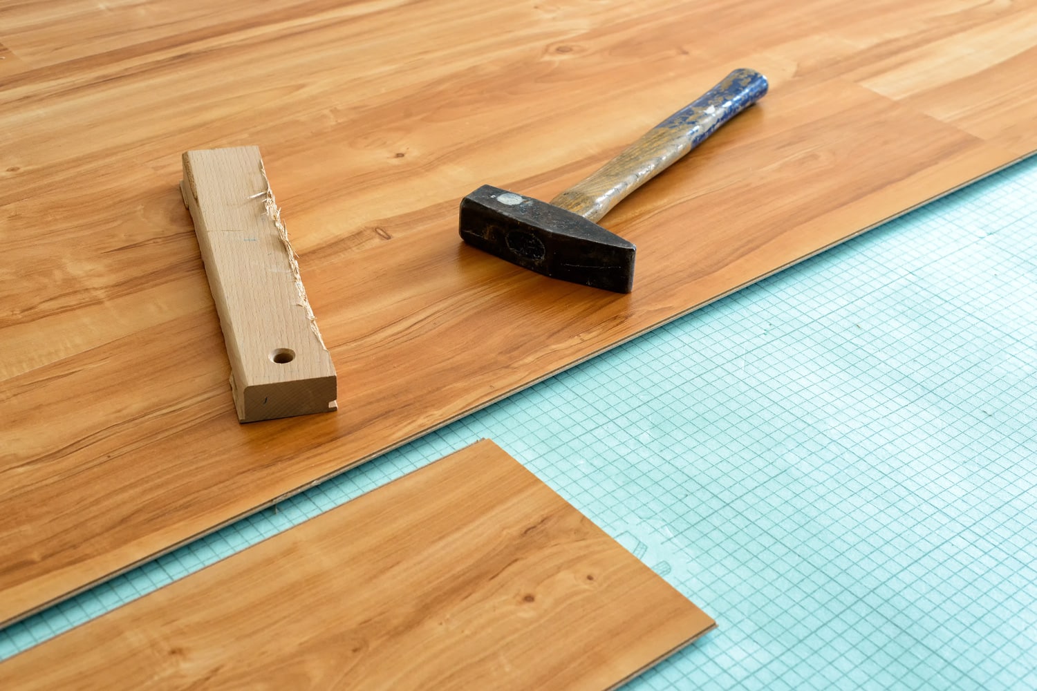 Laying of parquet floor