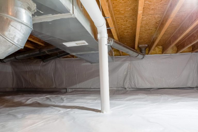 A radon mitigation system pipe on the basement, How To Attach A Radon Pipe To Your House