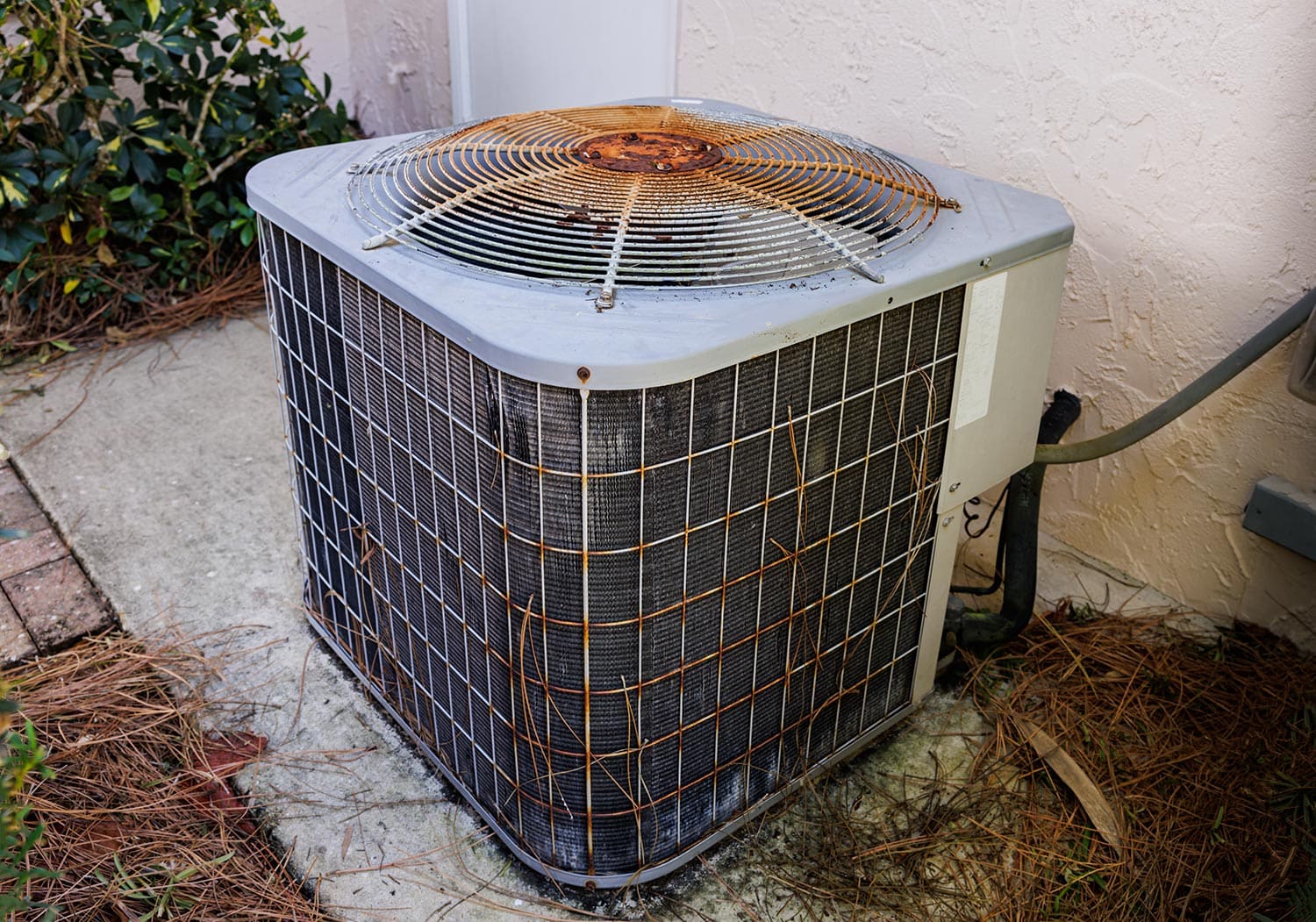 Rusty HVAC air conditioner in need of repair