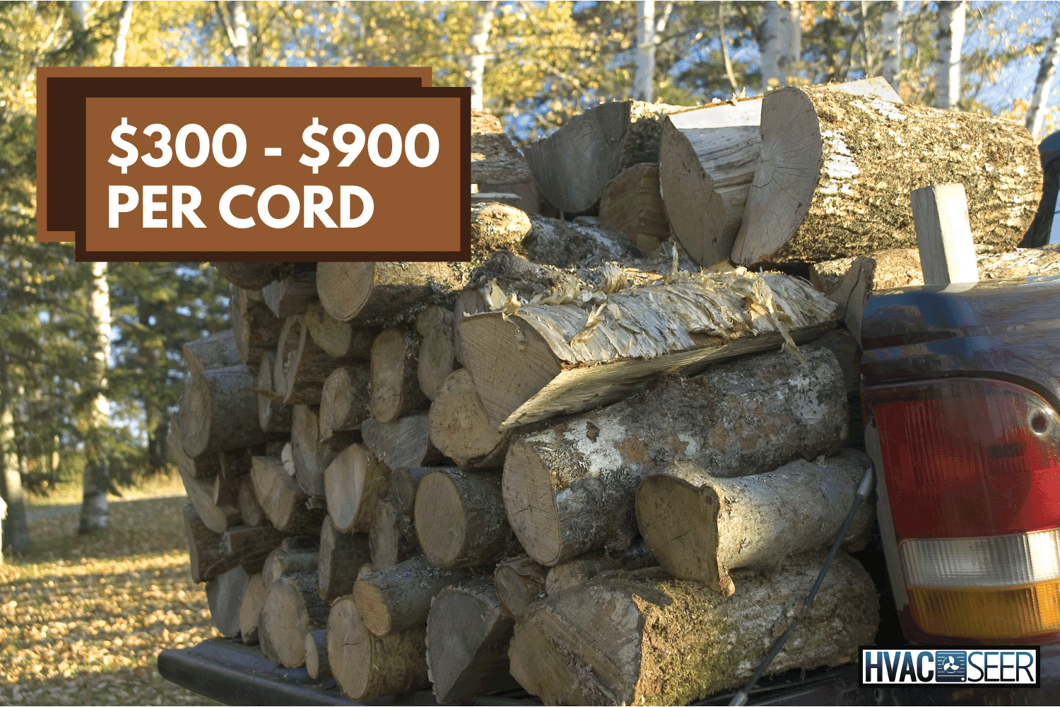 firewood logs at the back of a pickup truck ready for delivery. How Much Does A Pickup Truck Load Of Firewood Cost