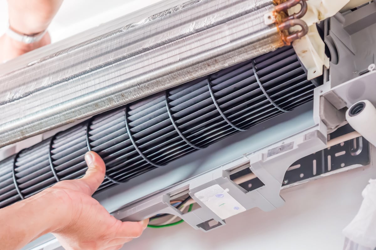 Air conditioner cleaning process and service