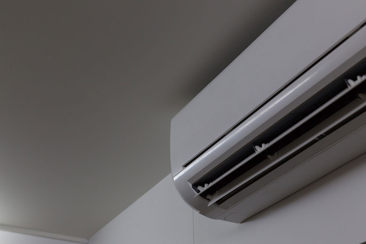 Air conditioner cooling fresh system saving energy on white wall