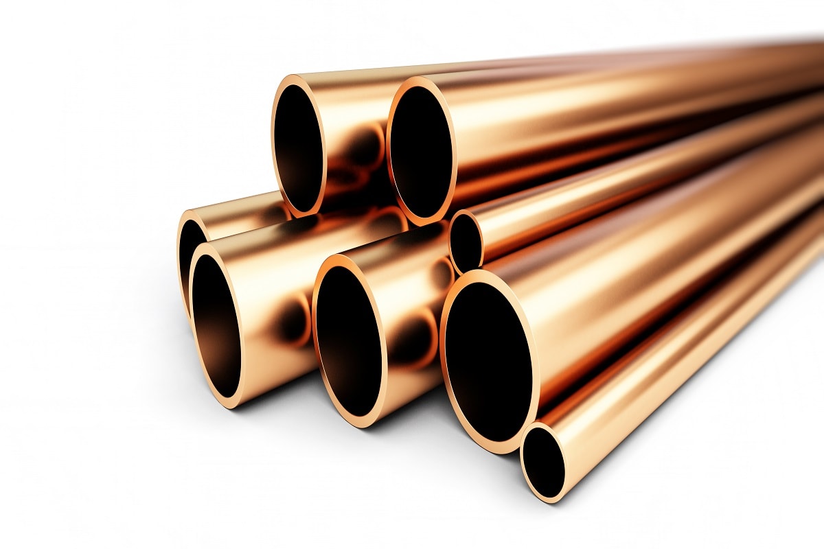Copper,Metal,Pipe,On,White,Background.,3d,Illustrations