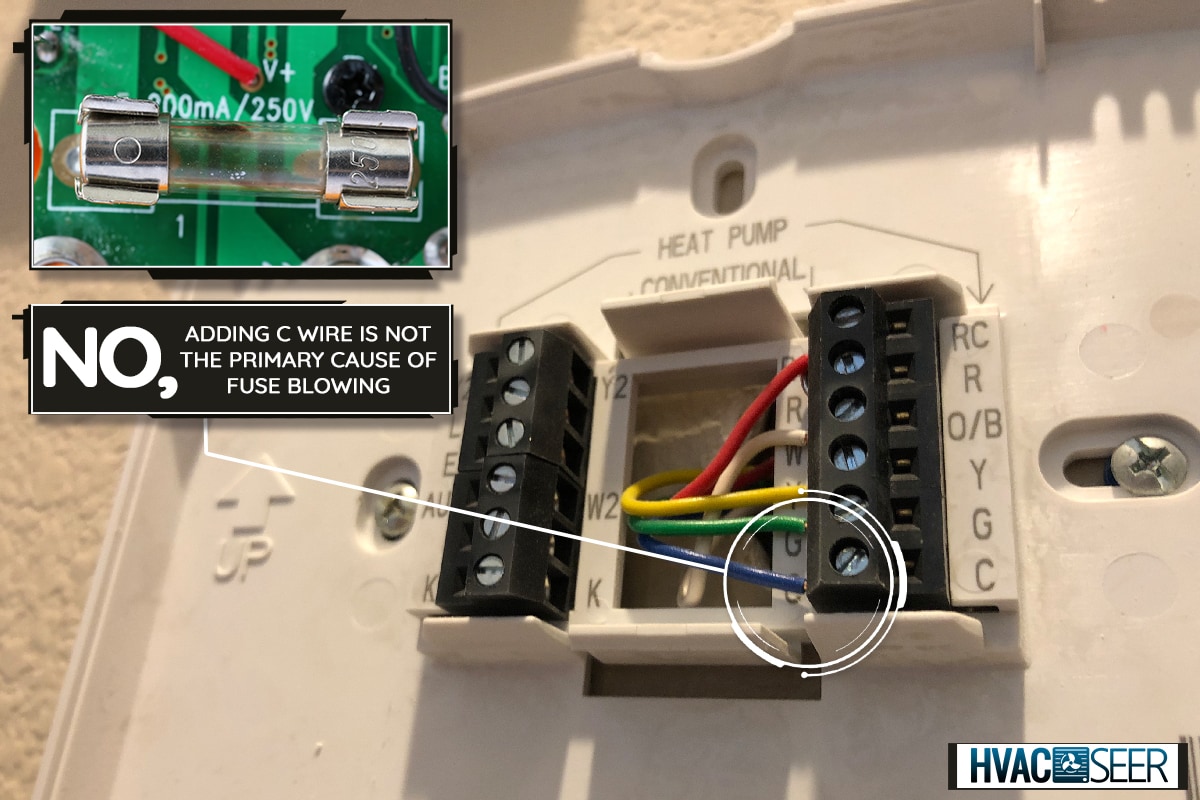 Installing modern thermostat, Does Adding C Wire To Thermostat Blow The Fuse?