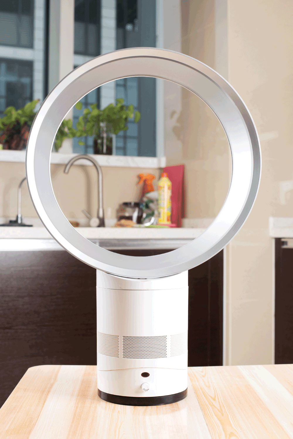 Dyson Air Multiplier. It is a uniquely designed fan with no external blades.