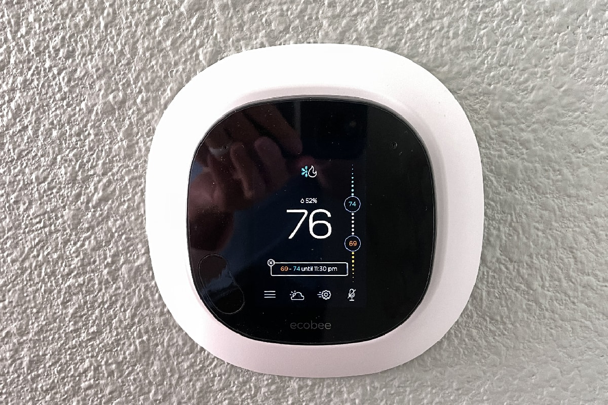 Ecobee smart thermostat in a home