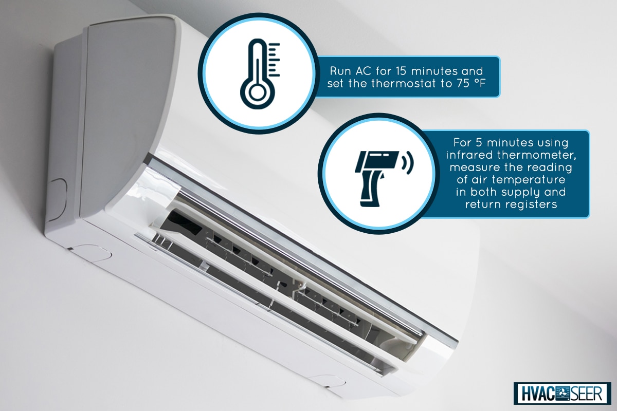 An air conditioner on white wall room interior, How To Check AC Temperature Differential