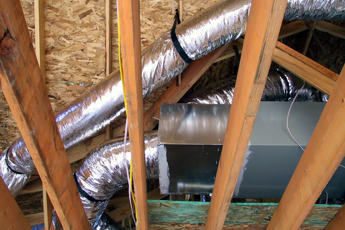 Insulated ductwork in the house's attic