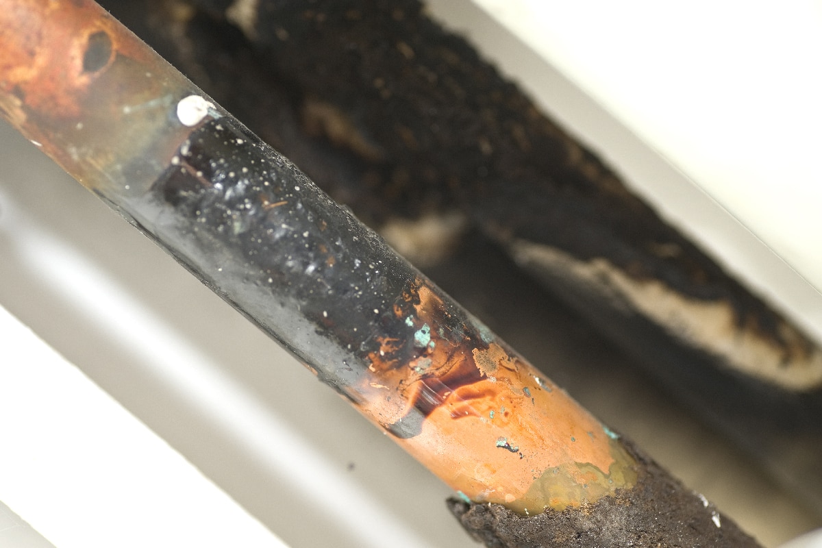 Rusty leaking pipe