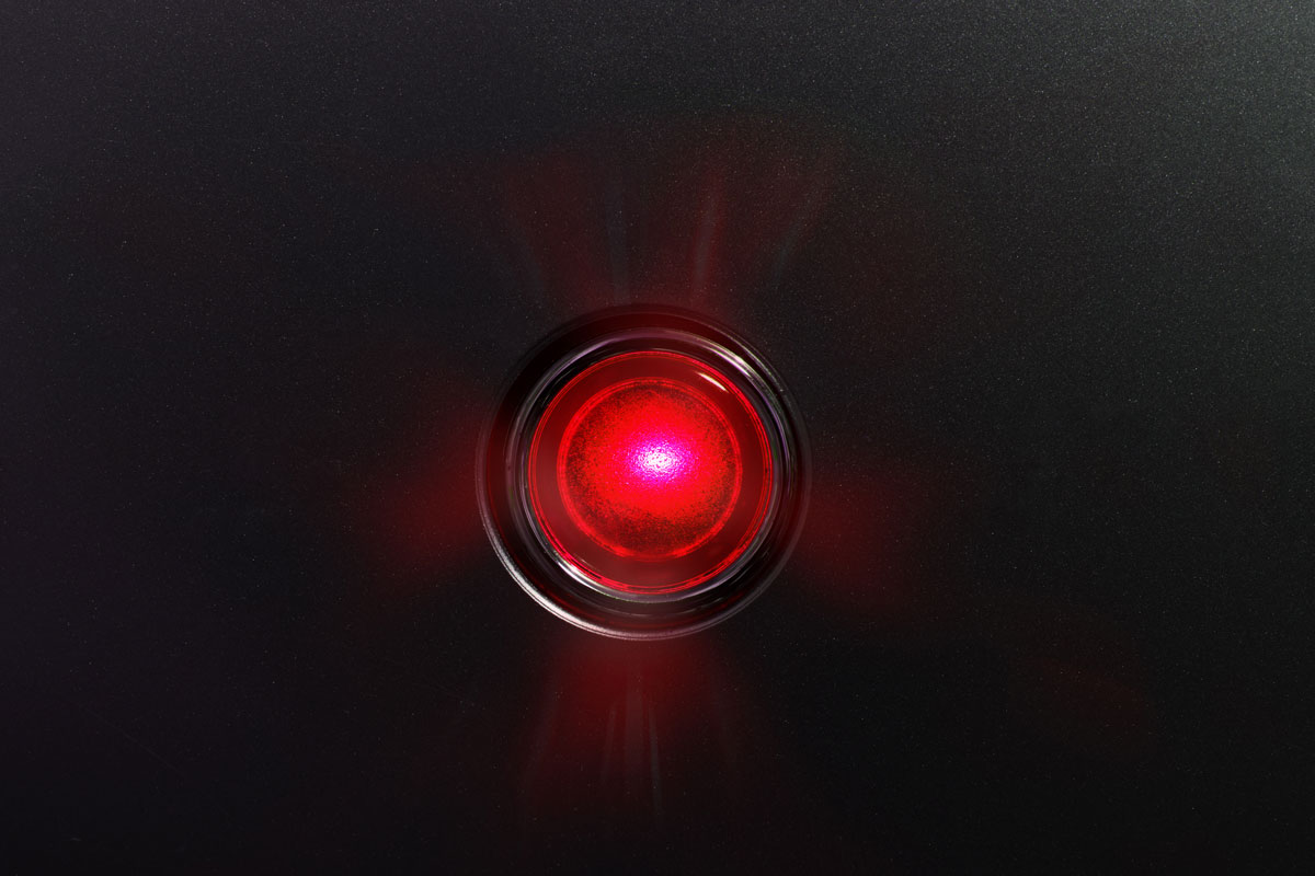 photo of a red light indicator of an american standard aircon black background
