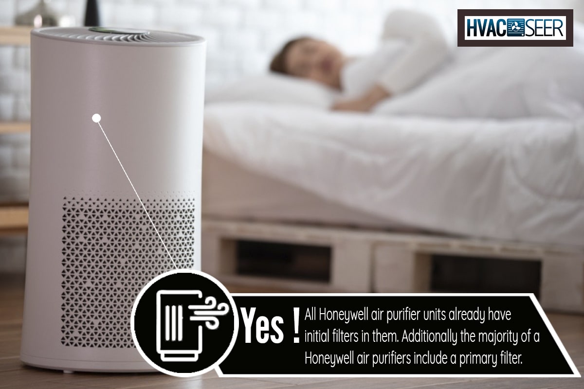 woman sleep with Air purifier in cozy white bed room , Does The Honeywell Air Purifier Come With Filters?