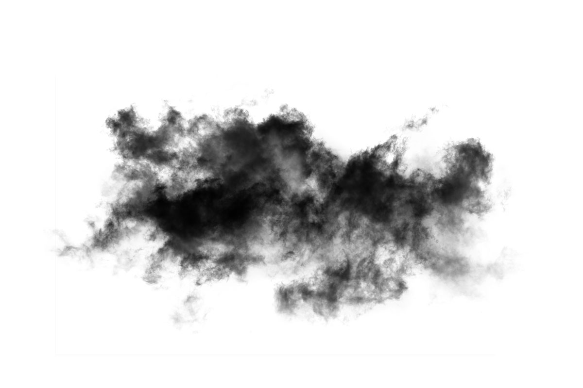 Black clouds on black white background