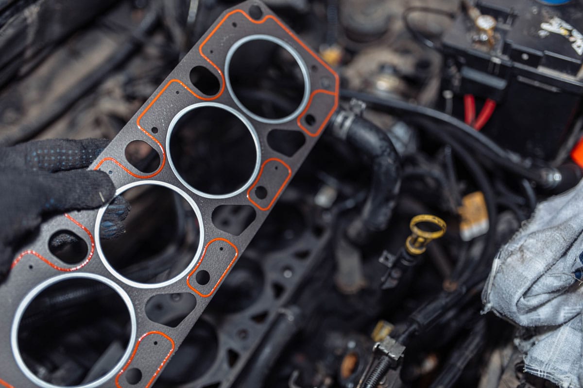 Car engine repair, replacement of the cylinder head gasket