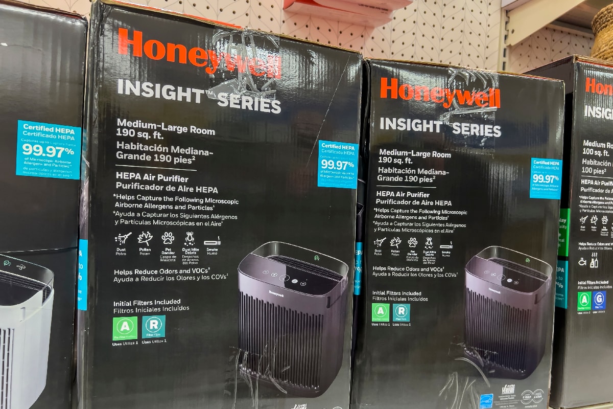 Close up view of Honeywell air purifiers for sale