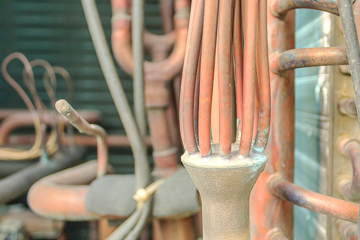 Copper pipe tubing for a compressor