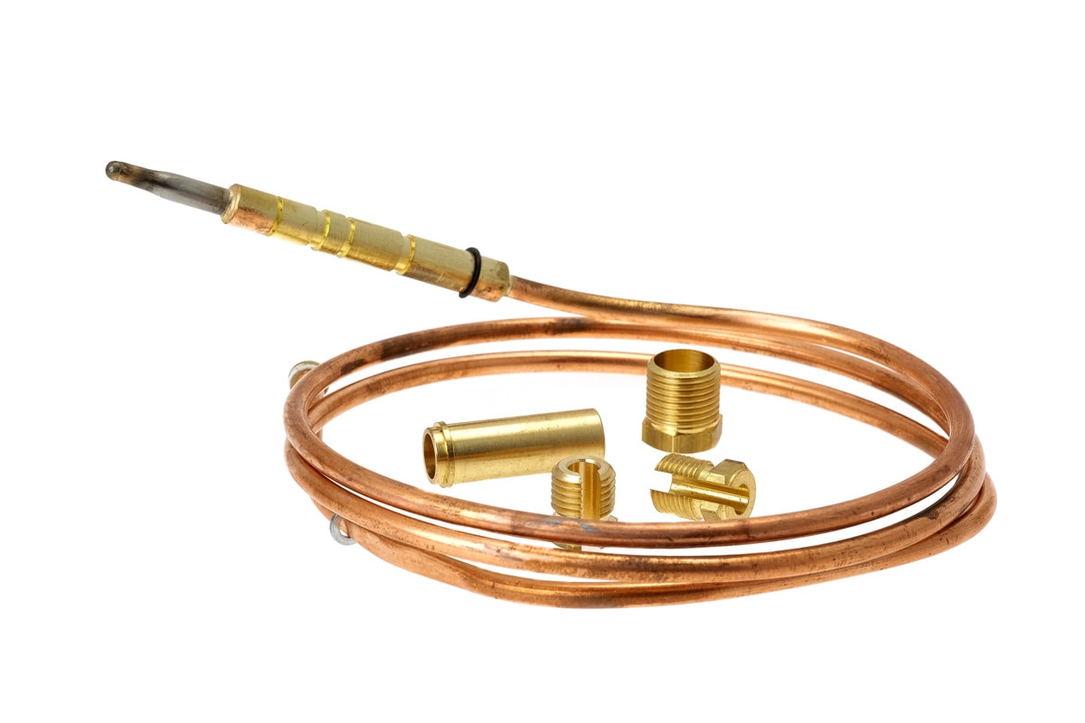 Copper thermopile on a white background