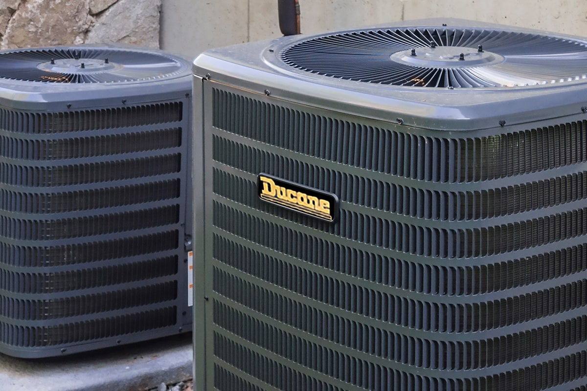Ducane air conditioner outside a home