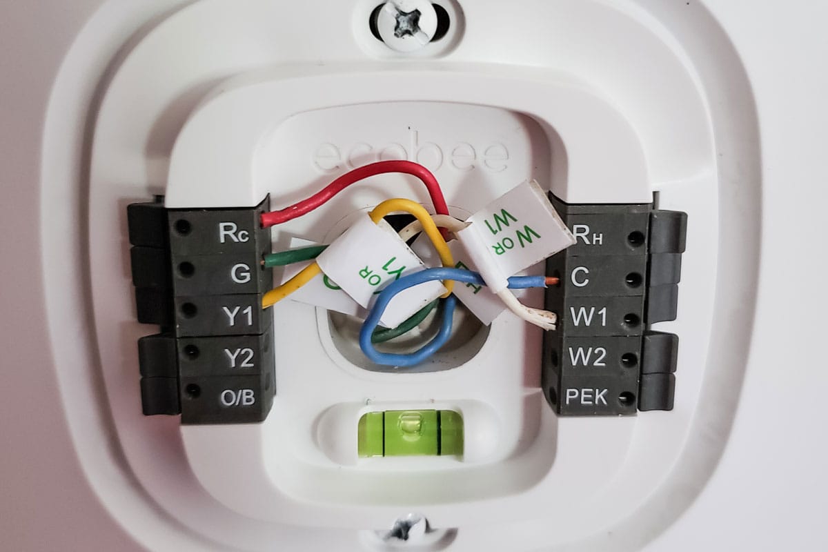 Ecobee WIFI thermostat wiring for a heat and air conditioning unit for more efficiency