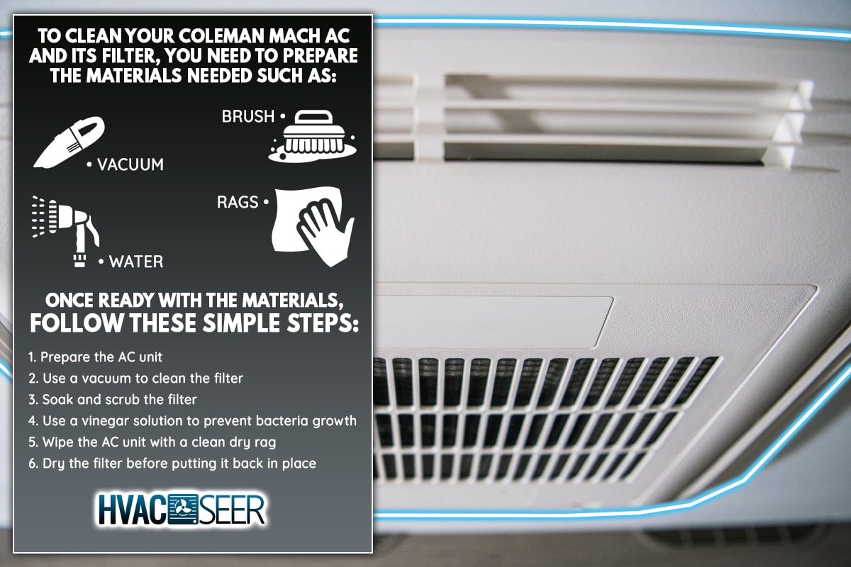 Modern heating and cooling device inside travel trailer, How To Clean A Coleman Mach AC [Inc. Filter]