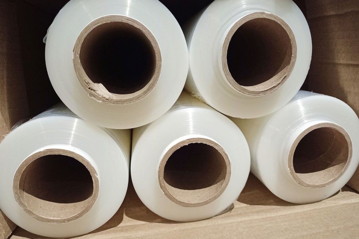 Stretch film in rolls. Wrapping film in rolls for window insulation