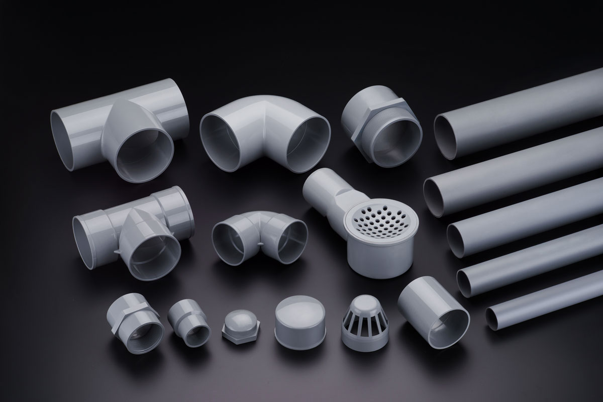 UPVC CPVC Fittings for polypropylene pipes. Elements for pipelines