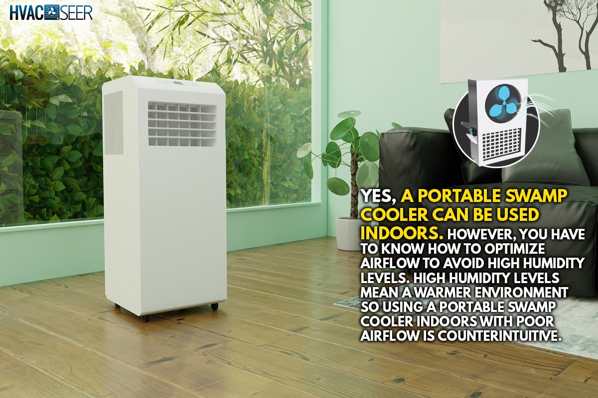 mobile air conditioner in the green room, Can You Use A Portable Swamp Cooler Indoors?