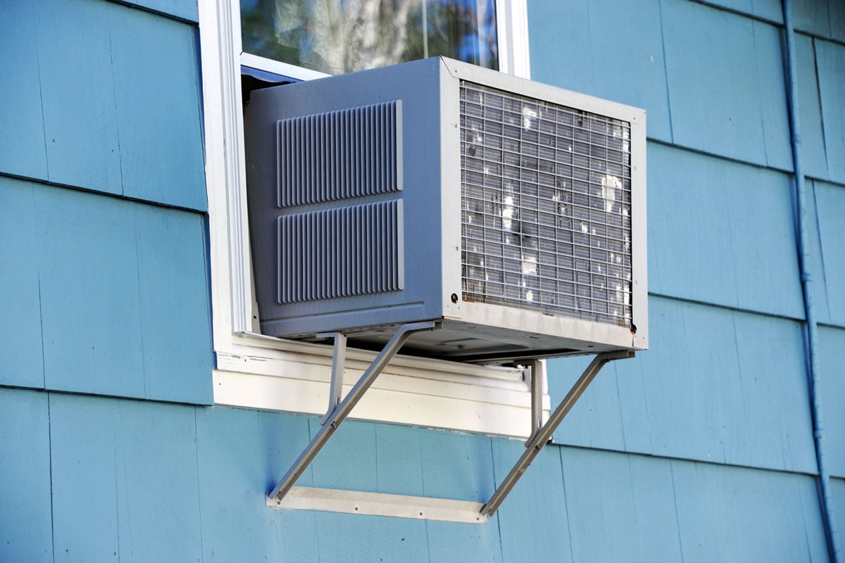 air conditioner installed on window