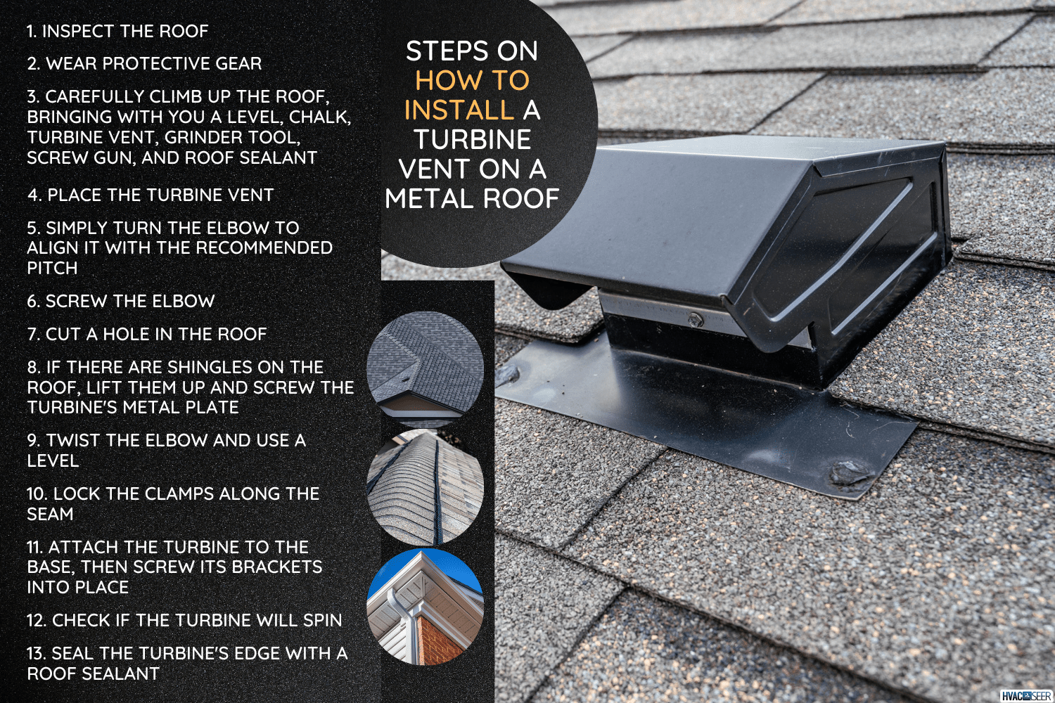 typical static passive vent installation on a residential roof - How To Vent A Metal Roof [Step By Step Guide]