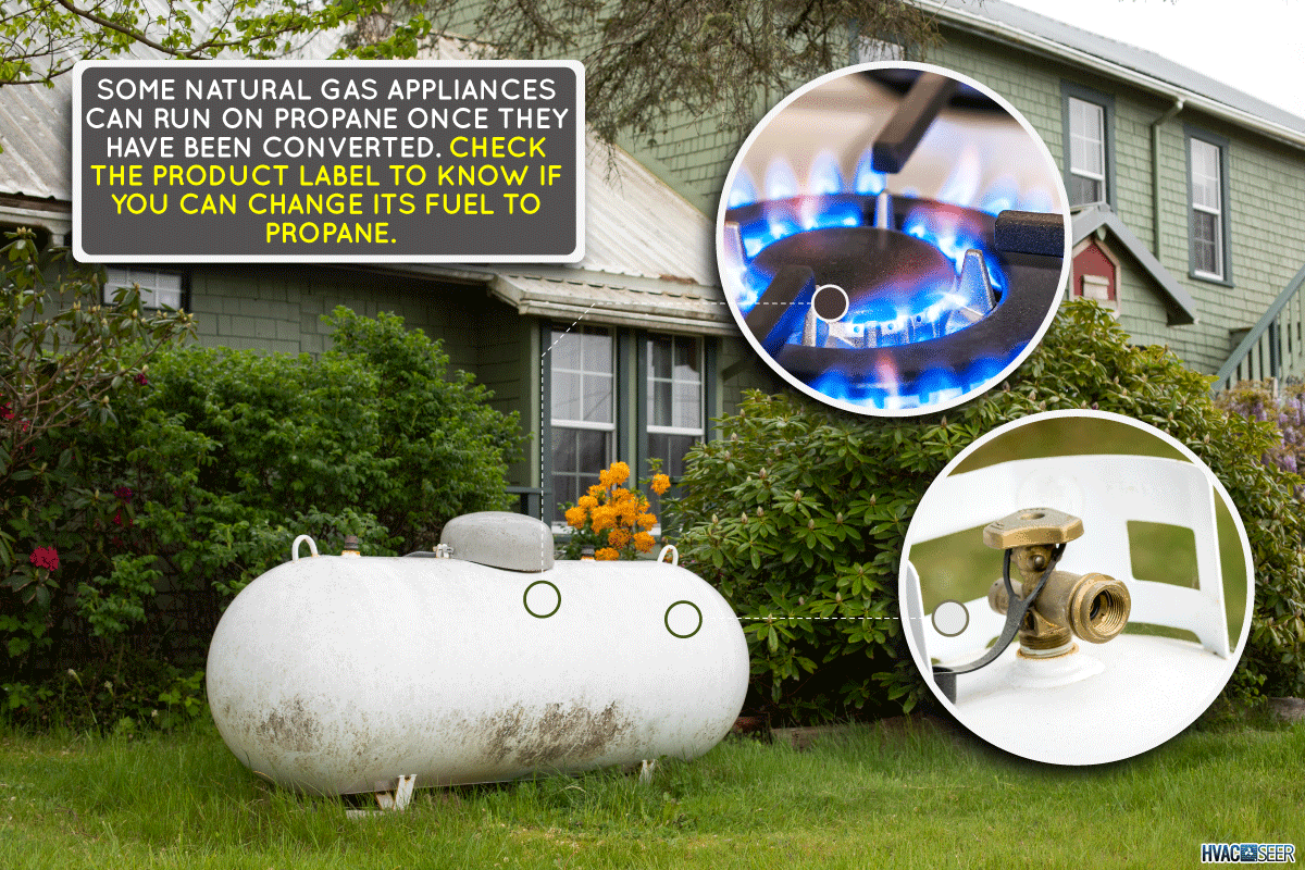 Large propane tank in the yard of a rural home, with a house, Can Natural Gas Appliances Run On Propane?