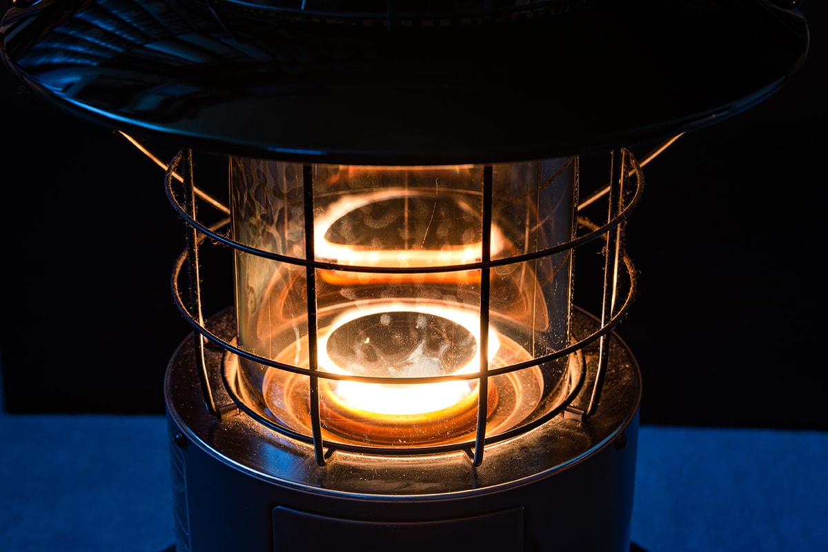 Flame of a kerosine heater