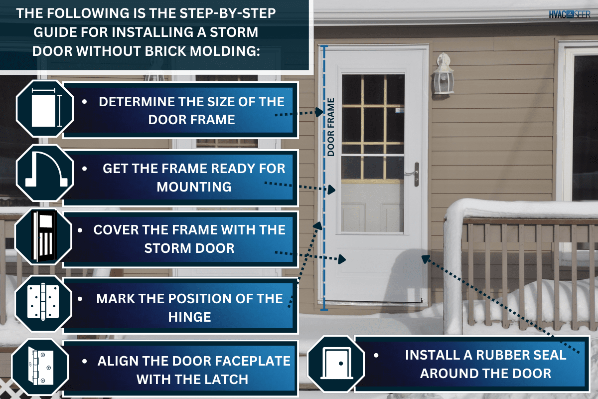 Lots of snow in front of the house. - How To Install A Storm Door Without Brick Molding [Step By Step Guide]