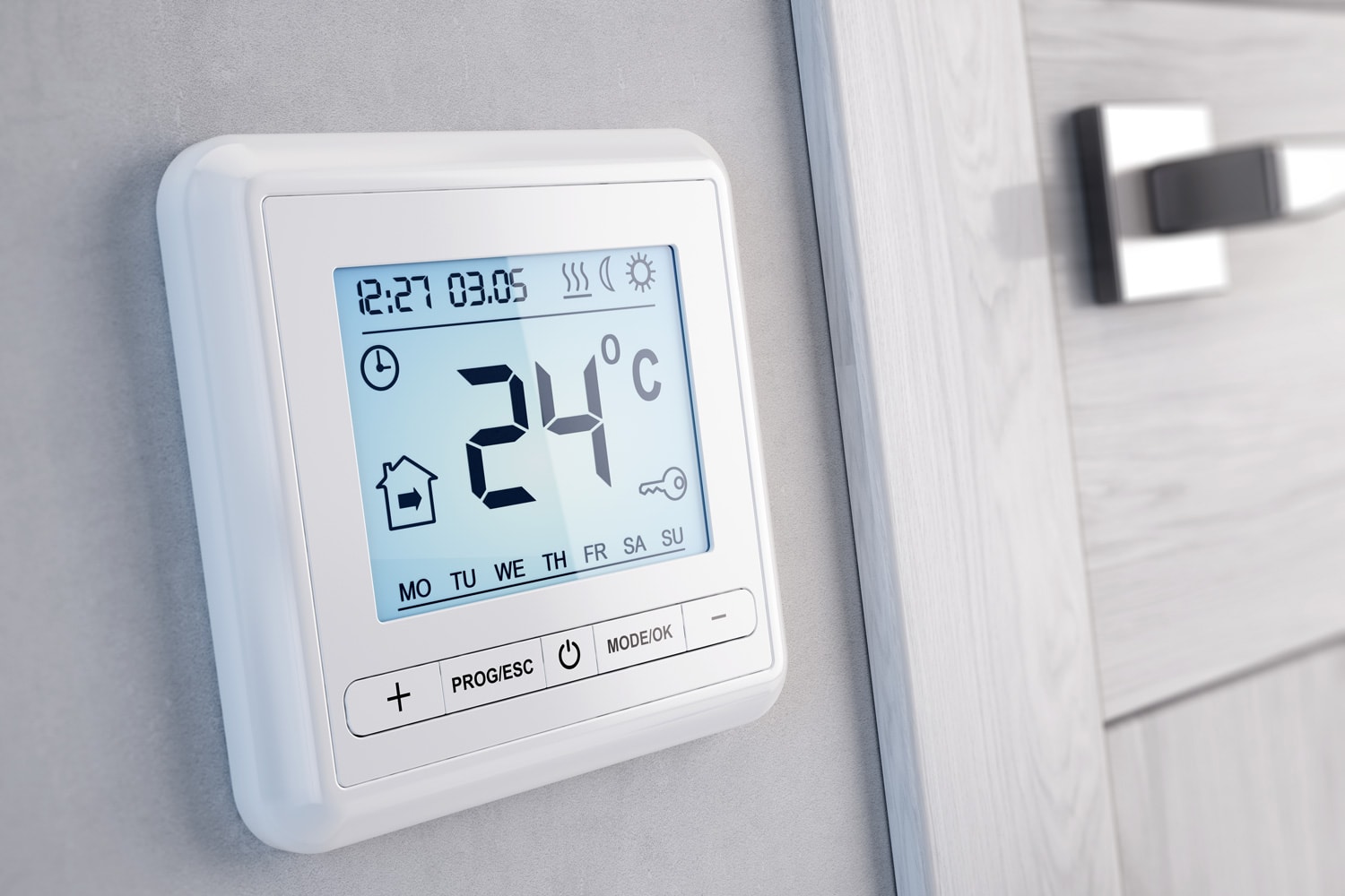 Modern digital programmable Thermostat - 3d render