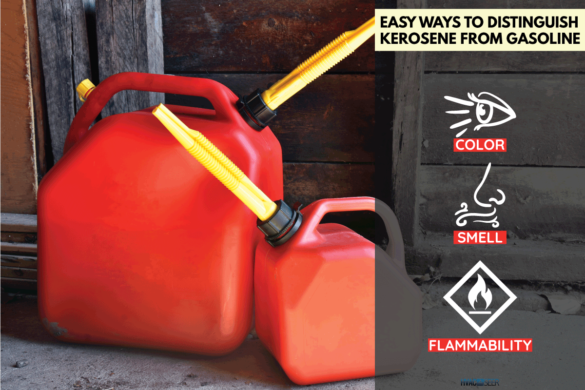 An image of two red plastic gas canisters. How To Tell Kerosene From Gasoline [Quickly And Easily]