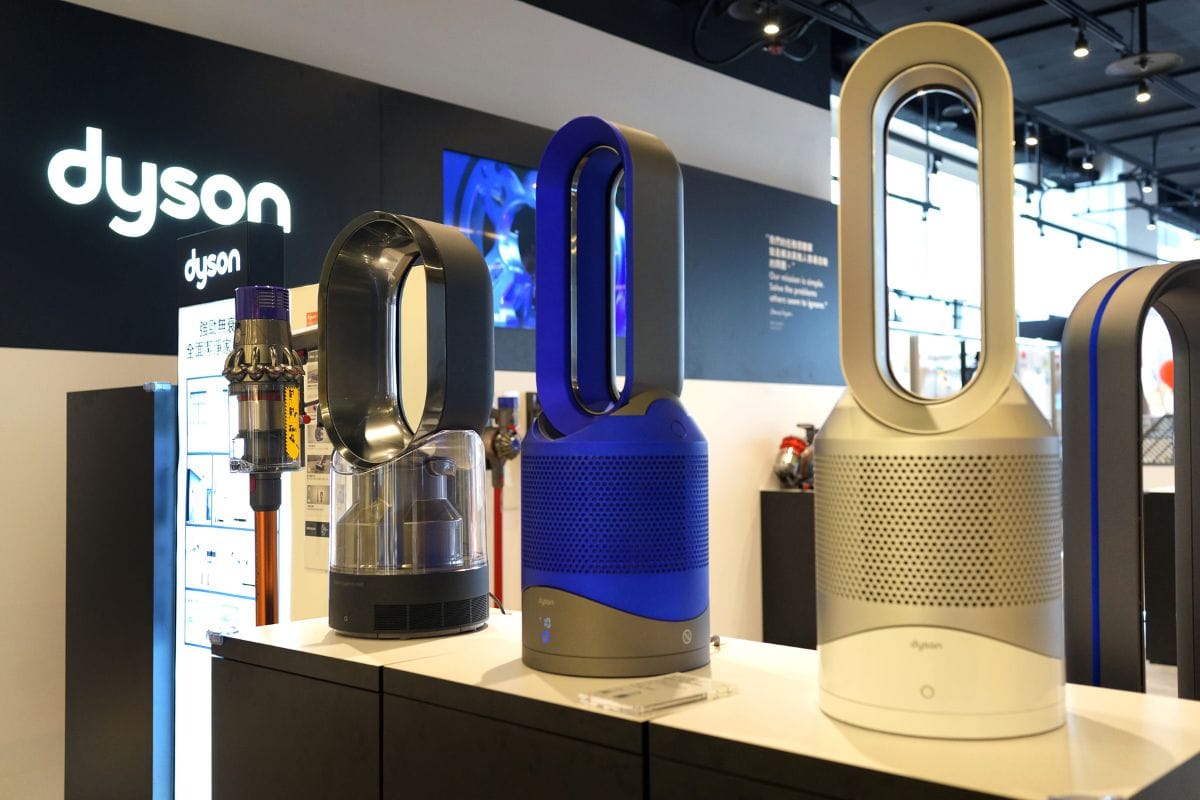 Dyson store in Syntrend shopping mall, Taipei. Dyson is a British technology company designs and manufactures household appliances such as vacuum cleaners and dryers. 