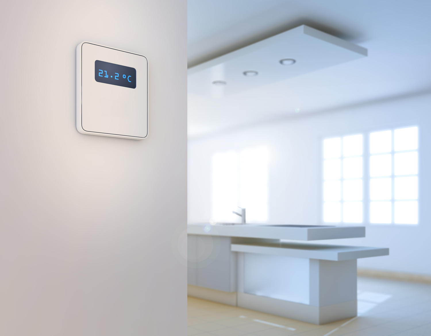 Home automation showing a thermostat